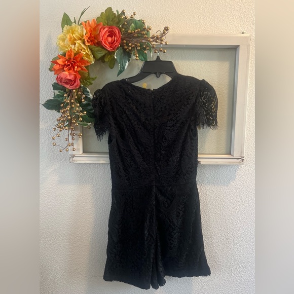Mika and Gala Black Lace Romper - Picture 2 of 8